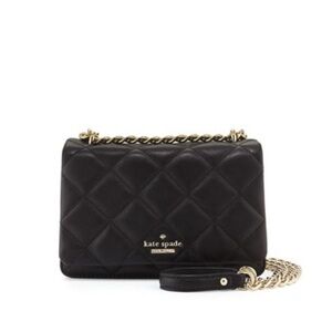Kate Spade Black Emerson Place Vivenna Quilted Leather Crossbody/Shoulder Bag